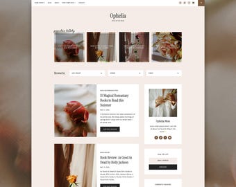 Feminine WordPress Blog Theme | Ophelia | Minimalist WordPress Template | Kadence Child Theme