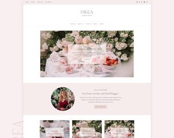 Thème Drea Blogger | Modèle de blogueuse féminine | Thème Blogger rose