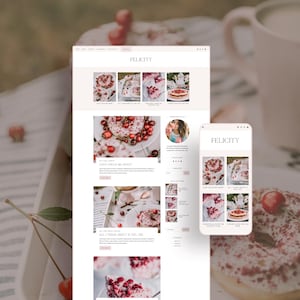 Felicity Blogger Theme | Rosa Feminine Blogger Vorlage