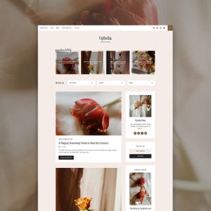 Meet Ophelia - a simple, ready-to-use WordPress theme designed with book bloggers and reviewers in mind, but perfect for content creators in any niche. Featuring a home page with three blog layout options (list, grid, and regular), three custom book review page templates, four matching review index pages to sort your reviews by author, title, genre and rating, and a "currently reading" sidebar block, Ophelia gives your blog every tool it needs to look polished and beautiful right out of the box.