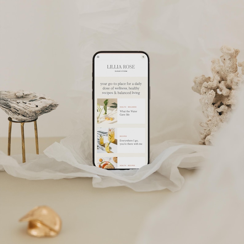 Create a beautiful, SEO-friendly blog with Lillia, a premade WordPress theme designed for lifestyle, wellness and recipe-focused content creators. The soft, airy aesthetic and warm color palette are perfect for showcasing your content in a clean, engaging way. Easily customize colors, fonts, and layouts to match your brand and launch your dream website in no time. Lillia is built on the Kadence framework, which makes it fast loading, SEO-optimized and super easy to customize!
