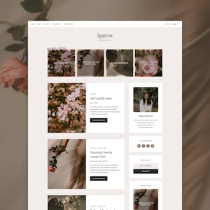 Sparrow Blogger Theme | Lifestyle Blogger Template