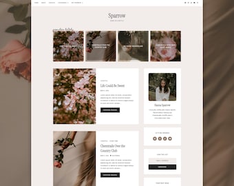 Sparrow Blogger Theme | Lifestyle Blogger Template
