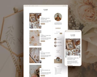 Claire Blogger Theme | Neutral Blogger Template