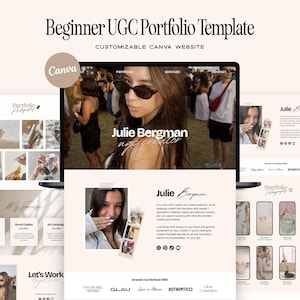 Canva-sjabloon voor een UGC-portfolio voor beginners | Portfolio-website voor lifestyle-contentmakers | Neutrale mediakit voor influencers