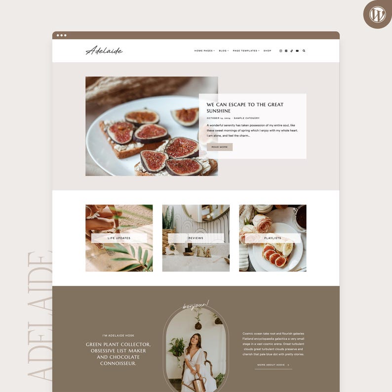 Adelaide WordPress Theme | Kadence Child Theme | For Personal, Lifestyle and Beauty Bloggers | Fully Responsive Design