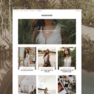CLEARANCE · Persephone Blogger Theme | Modern Grid Blogger Template