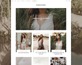 CLEARANCE · Persephone Blogger Theme | Modern Grid Blogger Template