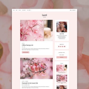 Minimalist Pink Blogger Theme | Laurel Blogger Template
