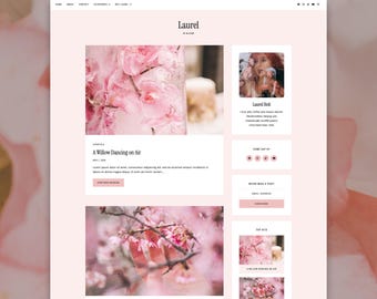 Minimalist Pink Blogger Theme | Laurel Blogger Template