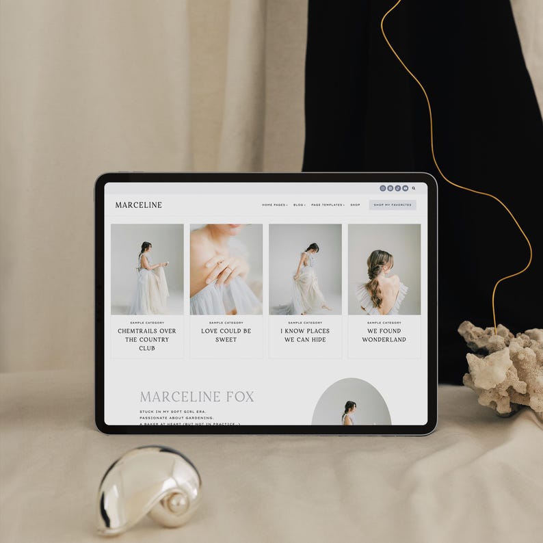 Marceline WordPress Theme, Kadence Child Theme, WordPress Template, Feminine WordPress Theme, WordPress Blog Theme