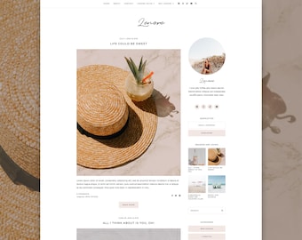 Lenore Blogger Theme | Minimalist Pink Blogger Template