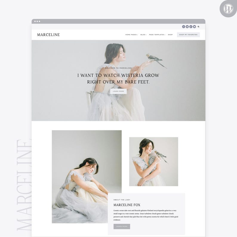 Marceline WordPress Theme, Kadence Child Theme, WordPress Template, Feminine WordPress Theme, WordPress Blog Theme