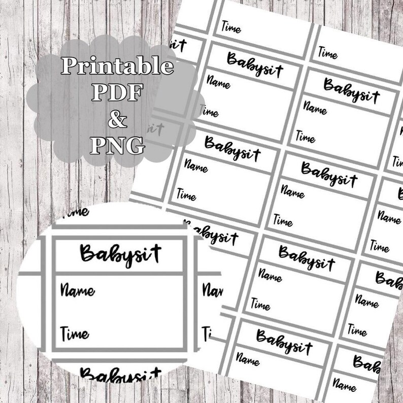 PRINTABLE Babysit Planner Stickers Download Babysit Stickers Happy Planner Stickers