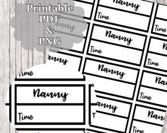 PRINTABLE Nanny Planner Stickers Télécharger // Nanny Stickers // Happy Planner Stickers