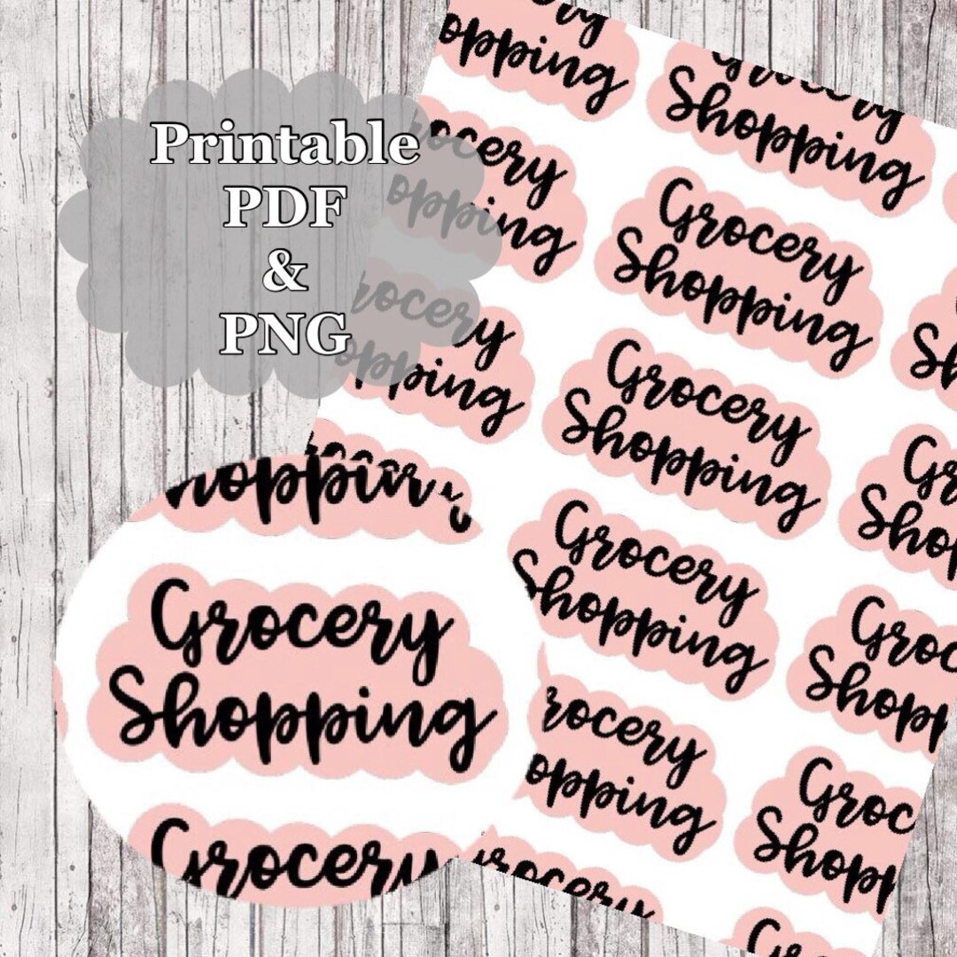 PRINTABLE Grocery Shopping Planner Stickers Download // Happy Planner ...