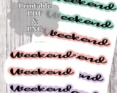 PRINTABLE Weekend Banner Planner Stickers Download // Colorful - Etsy