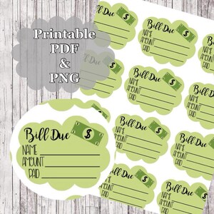 DRUCKBARE Bill Due Planner Aufkleber Download / / Planner Aufkleber / / Pay Bill Planner Aufkleber / / Happy Planner Sticker