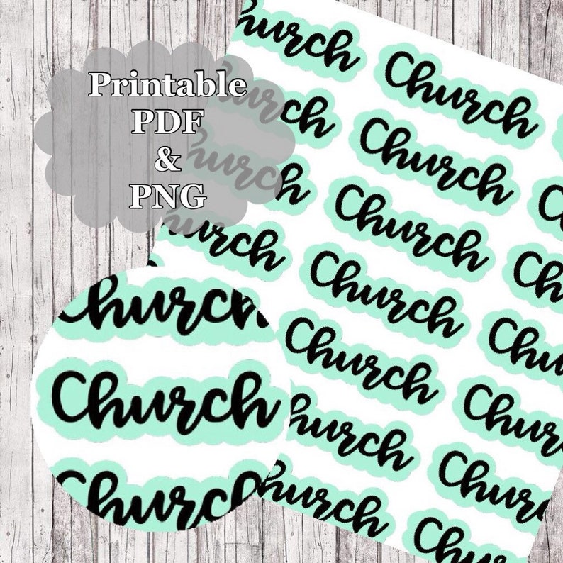 Church Sticker Sample PRINTABLE Church Planner Stickers Download // Church Stickers ...