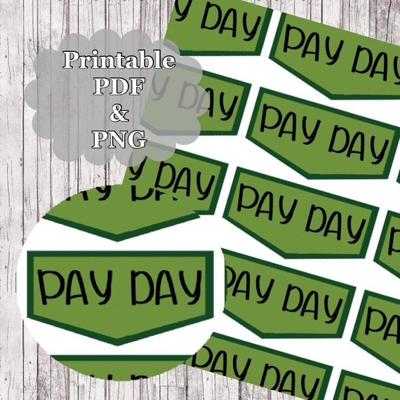 PRINTABLE Pay Day Stickers Download // Planner Stickers // Pay Day.