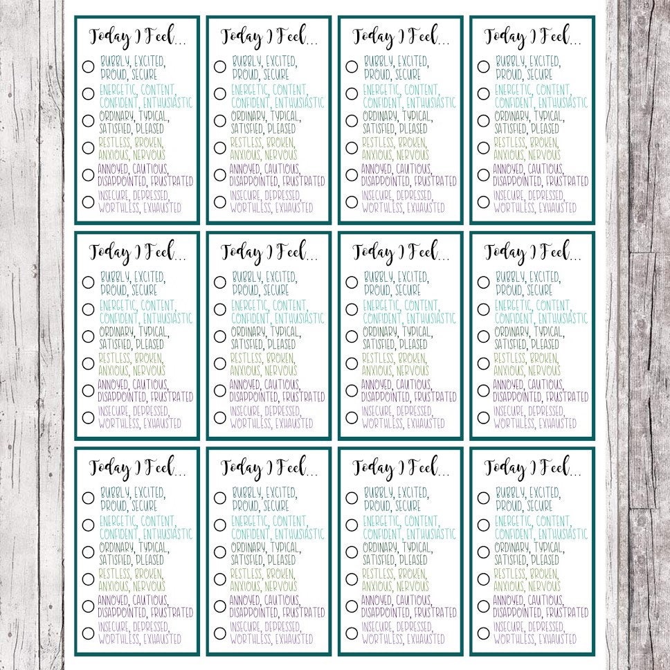 PRINTABLE Feelings Tracker Planner Stickers Download // Today I Feel ...