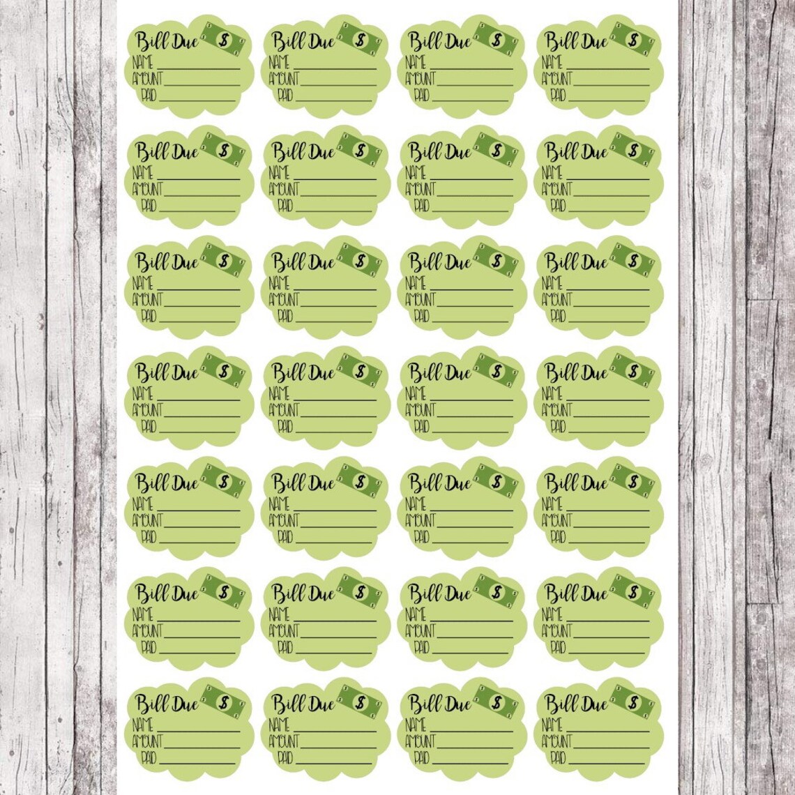 PRINTABLE Bill Due Planner Stickers Download // Planner Stickers // Pay ...