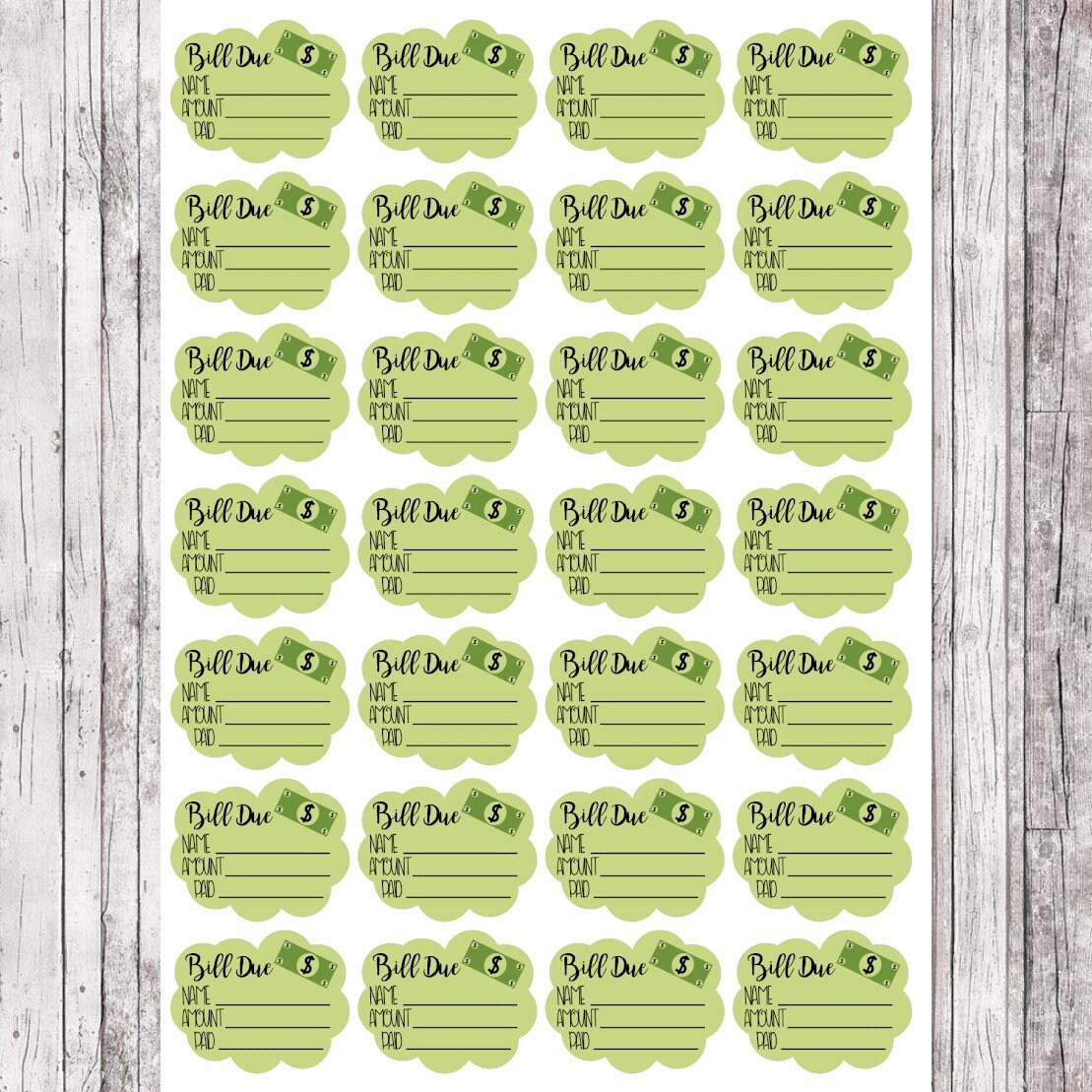 PRINTABLE Bill Due Planner Stickers Download // Planner Stickers // Pay ...