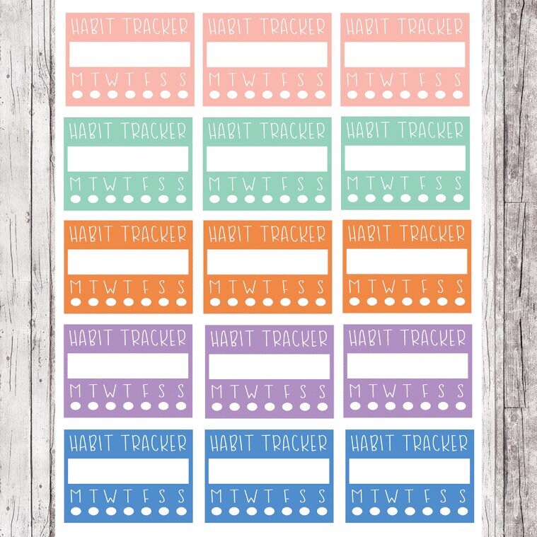 PRINTABLE Habit Tracker Planner Stickers Download // No Spend Tracker ...