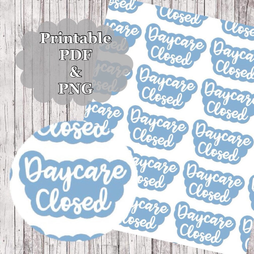 PRINTABLE Daycare Closed Planner Stickers Download // Daycare Planner ...