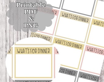 PRINTABLE What's For Dinner Neutral Planner Stickers Download // Dinner Planner Stickers // Meal Stickers // Happy Planner Dinner Stickers