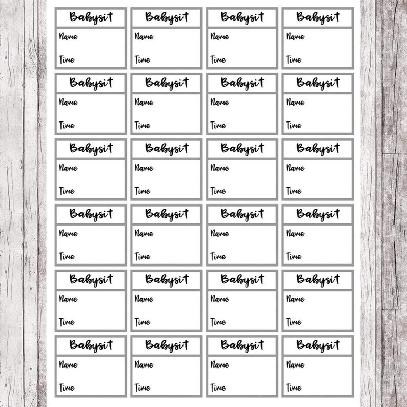 PRINTABLE Babysit Planner Stickers Download Babysit Stickers Happy Planner Stickers