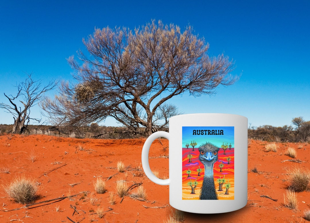AUSTRALIA EMU Ceramic Mug 325ml 11oz, Emu Lover Mug, Aussie Emu Gift ...