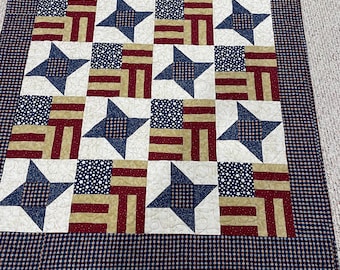 Stars of Freedom, veteran quilt, patriotic quilt, wall hanging, red/white/blue, throw quilt, patriotic blanket