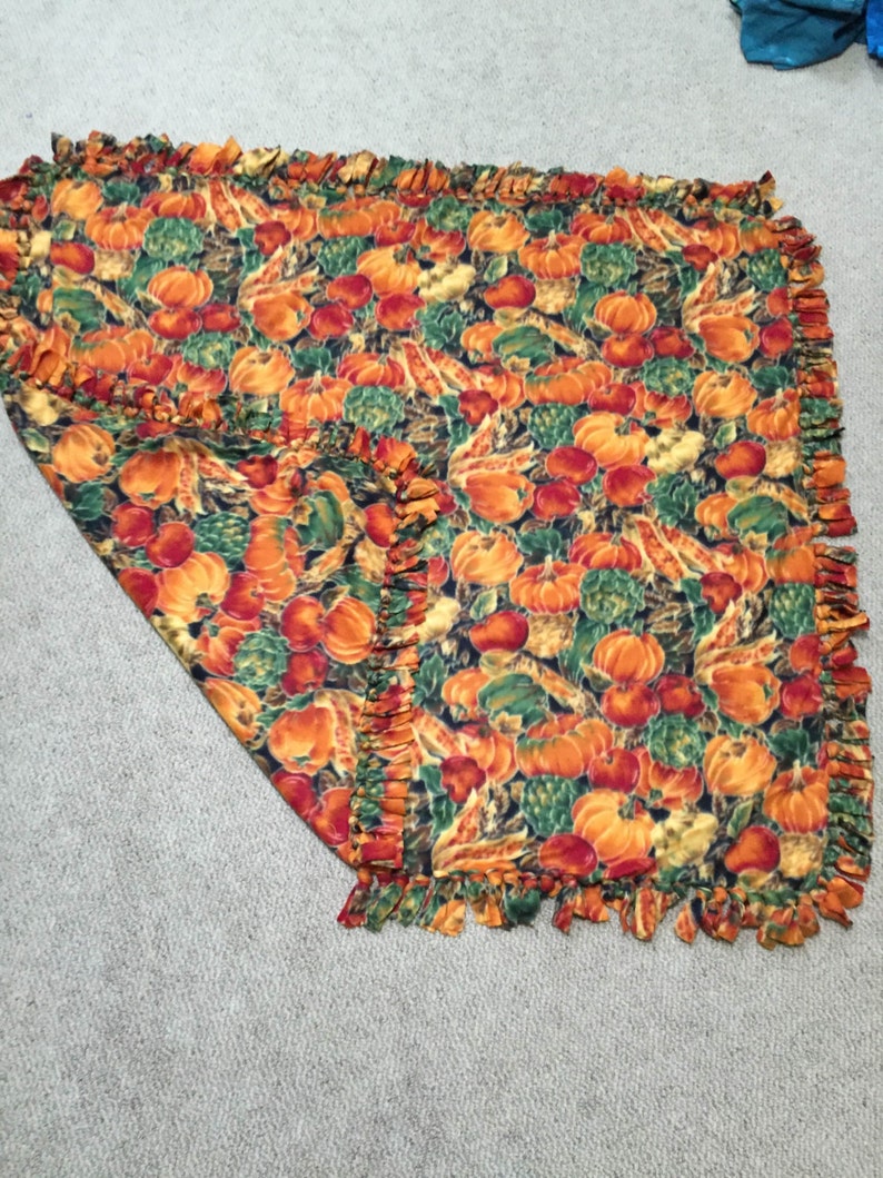 Pumpkin, Gourd, Fall, Autumn, Fleece Tie Blanket, throw image 1