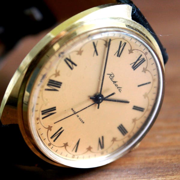 Men's Vintage Watch, Collectibles 1980s USSR RAKETA, Rare Soviet Watch, Vintage Watch, Raketa watch 2609HA, Leather Watch, Men's wrist watch