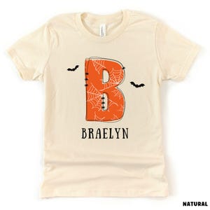 Personalized Halloween Kids Shirt: Monogram Spiderweb Initial