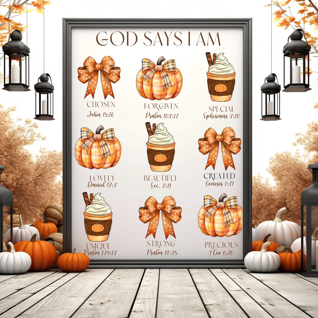 Who God Says I Am Scripture Affirmations, Fall Christian Trendy