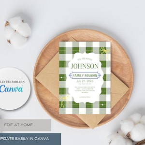Family Reunion Invitatons, Family Reunion Flyer, Digital Invite, Printable Invitation, Edit In Canva Invite, Invitation Template, Editable
