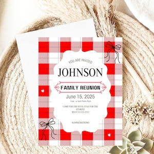Family Reunion Invitatons, Family Reunion Flyer, Digital Invite, Printable Invitation, Edit In Canva Invite, Invitation Template, Editable