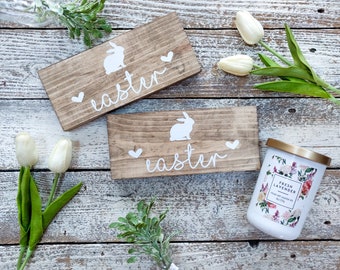 Ostern Schild, Hase Dekor, Herz Dekor, Osterdekoration, Frühlingsschilder, Frühlingsdekoration, rustikale Schilder, rustikale Dekoration, Wohnkultur