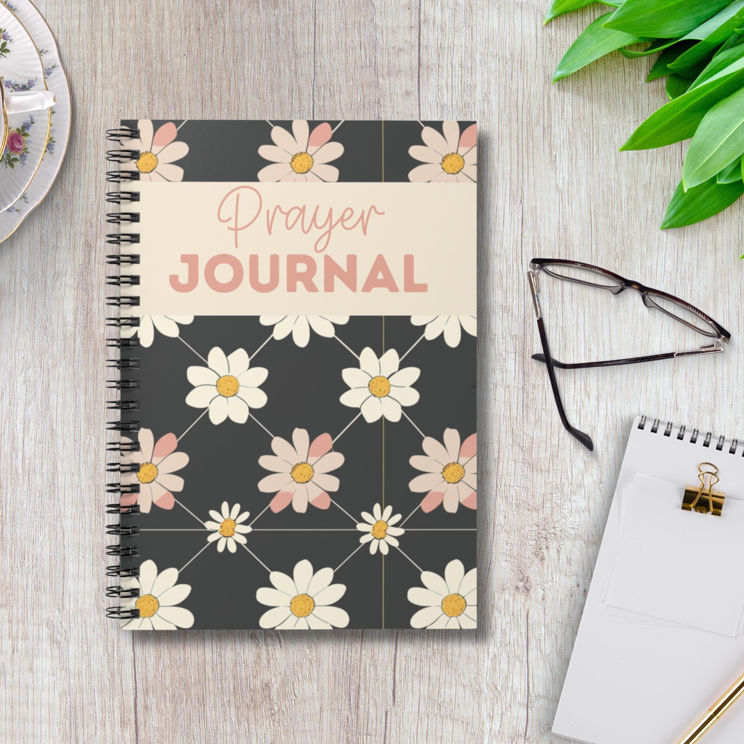 Retro Flower Prayer Journal Notebook Spiral Lined Pages for Your Quiet ...