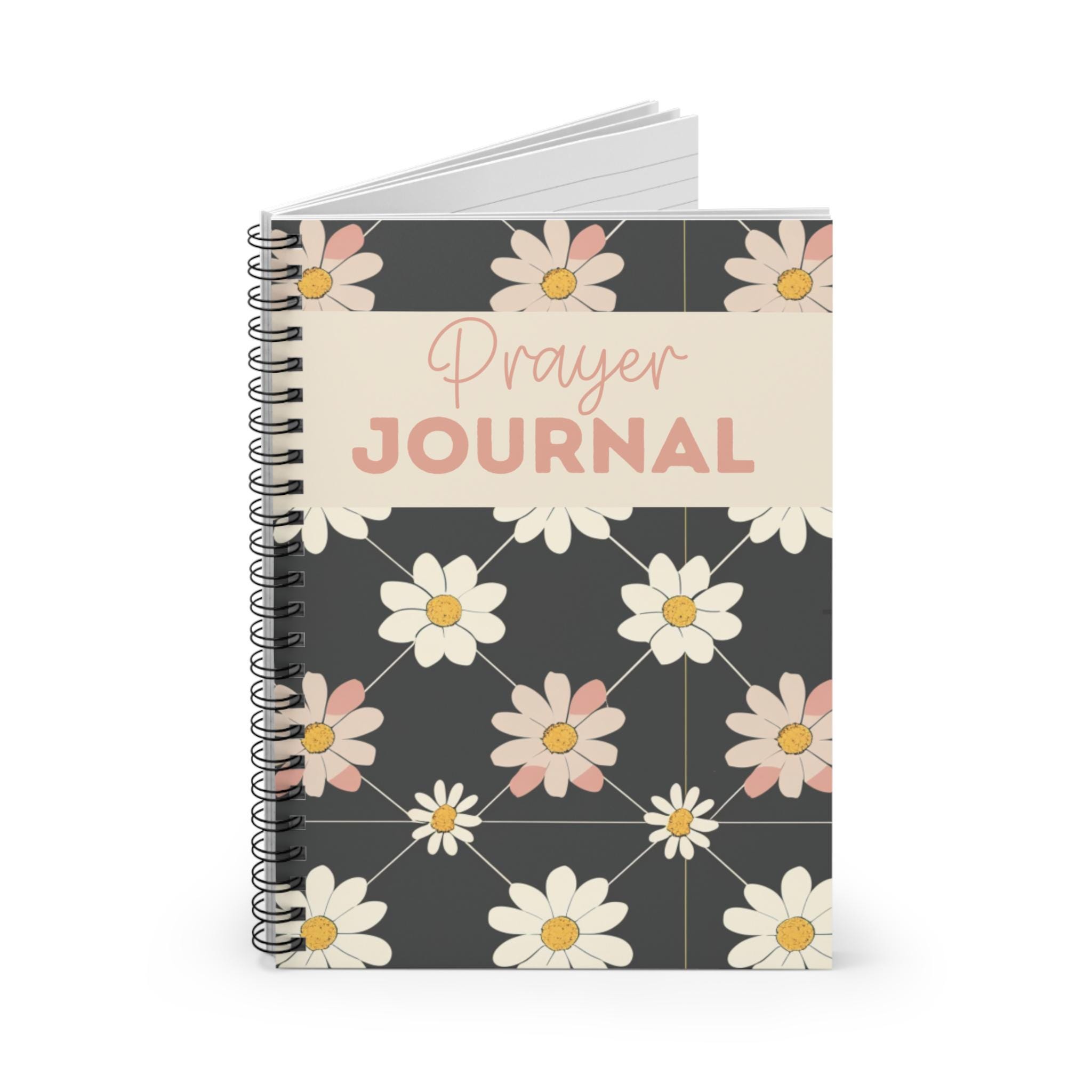 Retro Flower Prayer Journal Notebook Spiral Lined Pages for Your Quiet ...