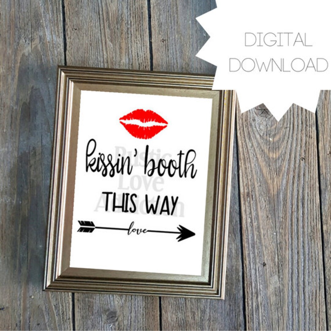 Kissing Booth Kissin' Booth Sign Valentine's Day - Etsy