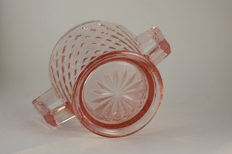 Pink Depression Glass Open Sugar Bowl 2handled Etsy Canada