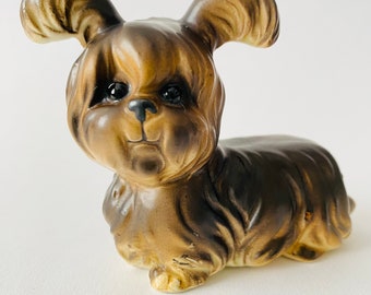 Vintage Norcrest A613 Terrier Lhasa Apso Brown Dog Figurine Japan 1960s