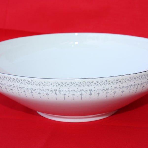 Vintage Edelstein Bavaria Porcelain Serving Bowl Silver Platinum 23235 EUC Germany