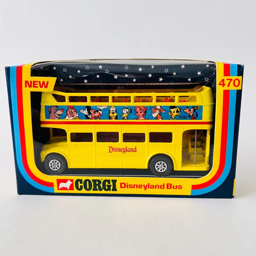Corgi Disneyland Bus Yellow Double Decker # 470 Diecast Mint in