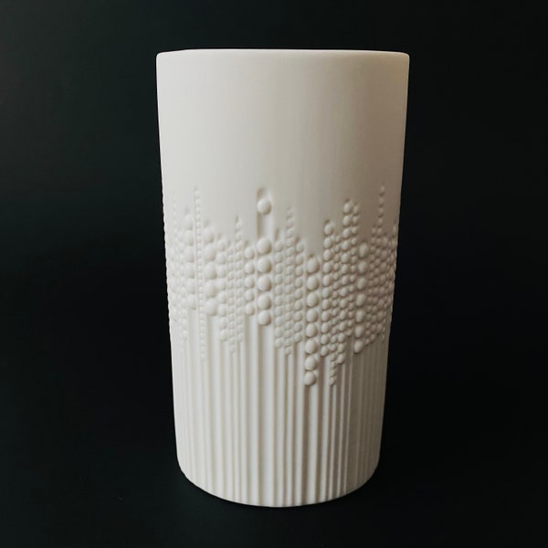 Vintage Rosenthal Studio Linie Tapio Wirkkala Signed 4.75" Modernist Oval White Bisque Vase 1960s