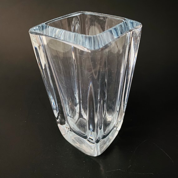 Strombergshyttan Vintage Ice Blue Crystal Vase Stronberg Sweden
