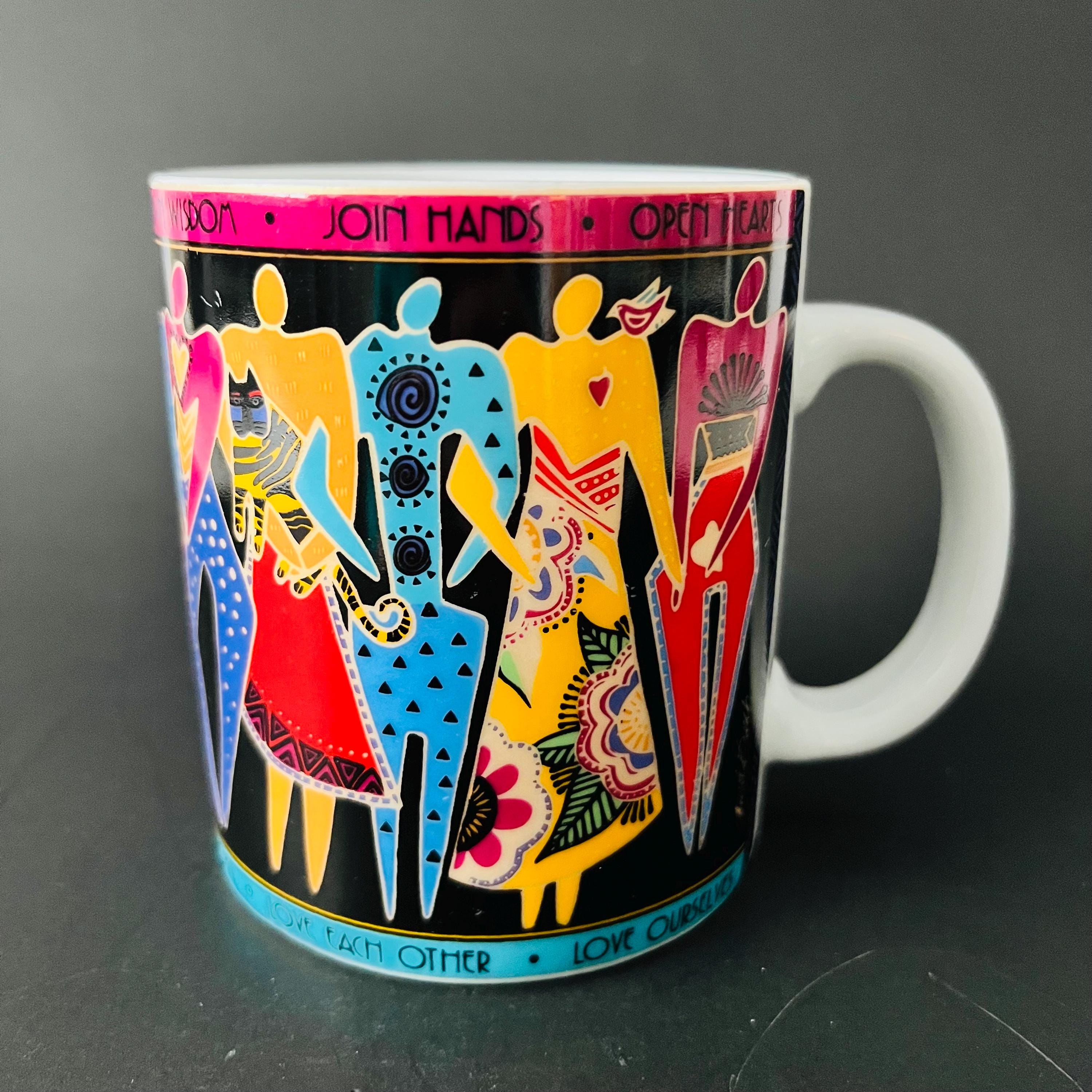 Vase Céramique 'Laurel Burch' Jaune Bleu (chats) - 17x16 Cm - [A2666